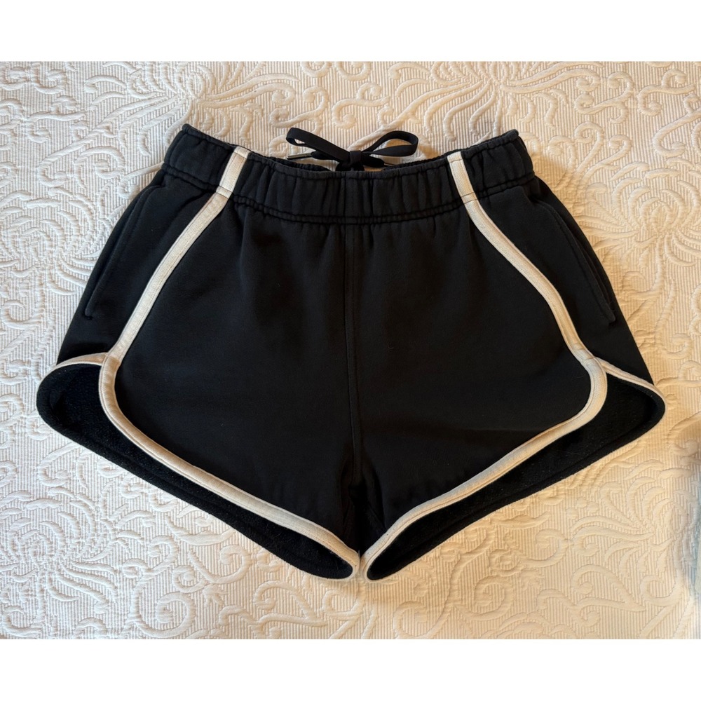 Lululemon Inner Glow High Rise Black White Contrast Fleece Dolphin Shorts XS
